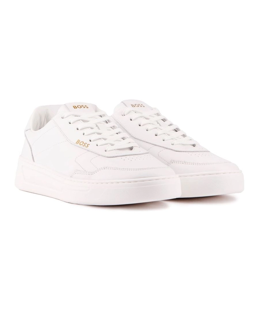 Hugo Boss Mens Baltimore Trainers - White Leather - Size UK 7
